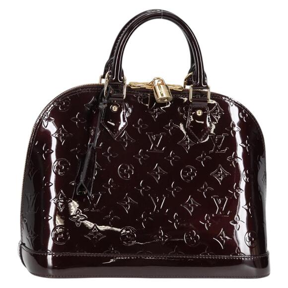 LOUIS VUITTON Monogram Vernis Alma PM Hand Bag Amarante M91611 - Picture 1 of 16